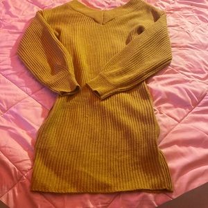 Yellowish bodycon dress Longsleeve